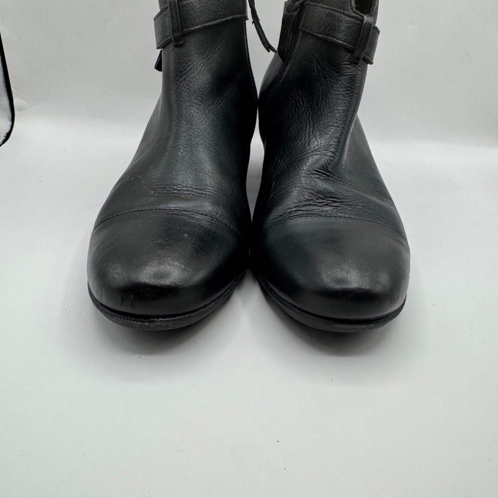 SoftWalk Ankle Boots Women 9.5N Black Leather Cap Toe Buckle Strap S1453-001 - Picture 2 of 10